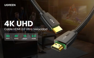 UGREEN Cable HDMI 4K Trenzado de Alta Velocidad HDMI Cord 18Gbps con Ethernet 40412  