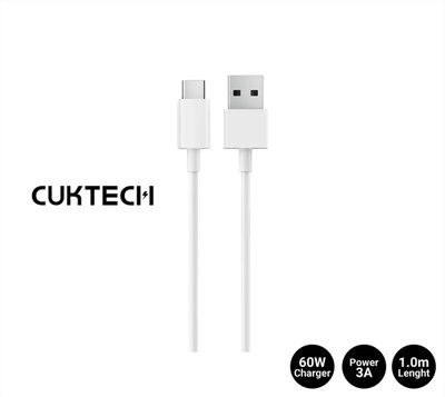 Cable USB-A a USB-C 60W  1M  (PD3.0) Carga rápida,  transmisión de datos 480MbpsBlanco