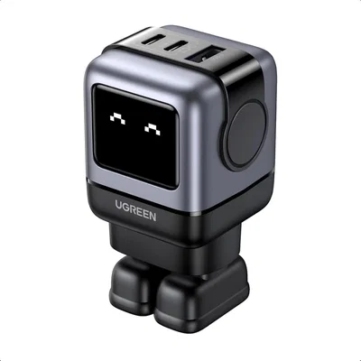 Cargador Ugreen 65W Nexode GaN robot 3 Puestos USB-C USB-A CD361 65631