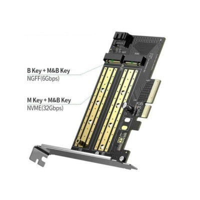 Tarjeta Expansion UGREEN 70504 M.2 NVME a PCI-E3.0 Express con M.2 SATA 