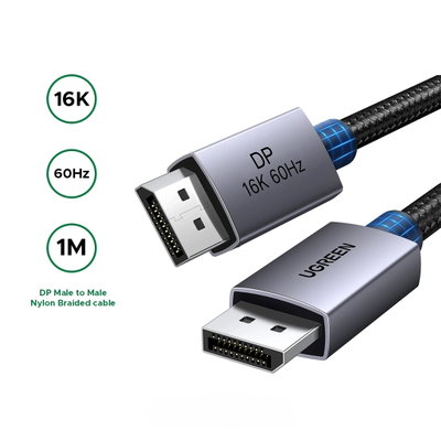 Cable DisplayPort UGREEN de 1 metro 16K 60Hz, macho a macho DP131  55567 