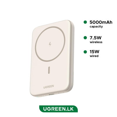 POWER BANK  INALAMBRICO MAGNETICO 5000 mAh 20W  (Blanco