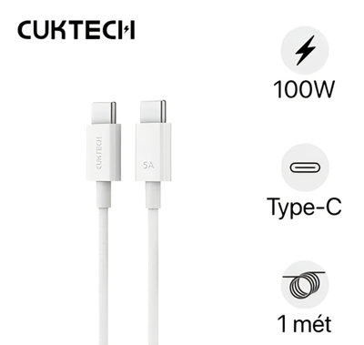 Cable USB-C 100W  1M (PD3.0) con  E-Marker, Carga rápida,  transmisión de datos 480Mbps