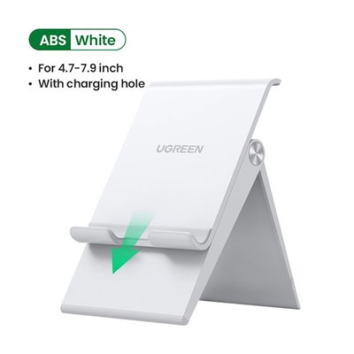 Soporte teléfono UGREEN 80704 (blanco) Dos alturas ajustables, ángulo múltiple