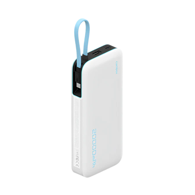 Power Bank Cargar Rapido CP25 20000mAh 55W Cable  Incorporado Blanco