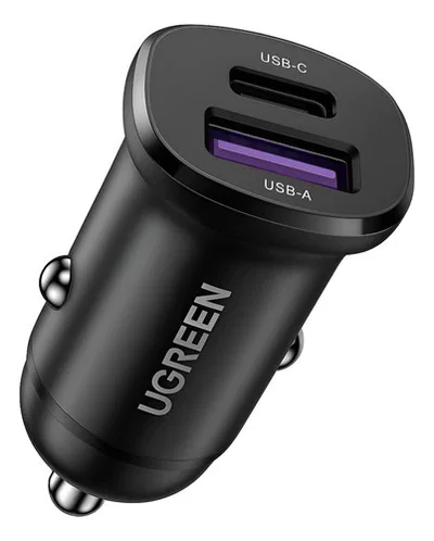 Cargador para Auto PD 3.0 Ugreen 30W Doble Puerto carga rápida EC305-25845