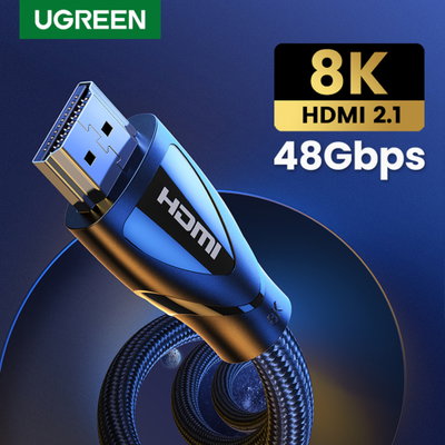 Cable Ugreen Hdmi 2.1  8K 60Hz 4K 120Hz Trenzado Blindado Premium Full HD  1M  HD140-80404