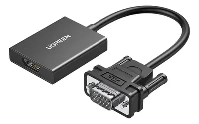 Adaptador VGA macho a HDMI hembra UGREEN 50945 1080p 60Hz plug and play cable 15cm 