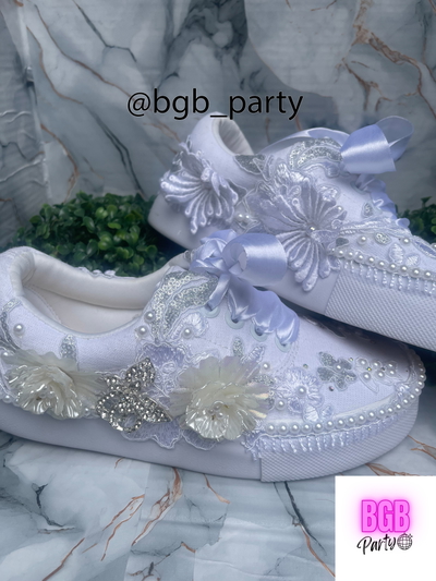 Zapatillas Encanto de Perlas Elegancia Floral