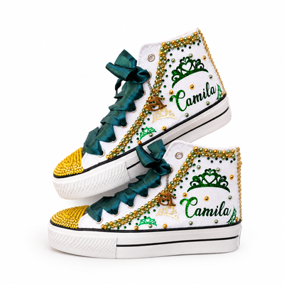Botita strass + perlas