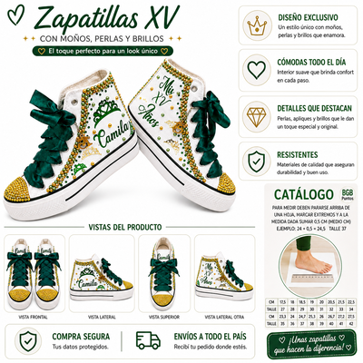 Botita strass + perlas