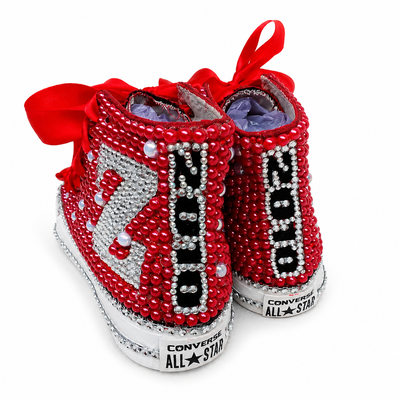 Zapatillas Carmesi Perladas