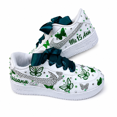 Zapatillas Mariposas Esmeralda Glitter