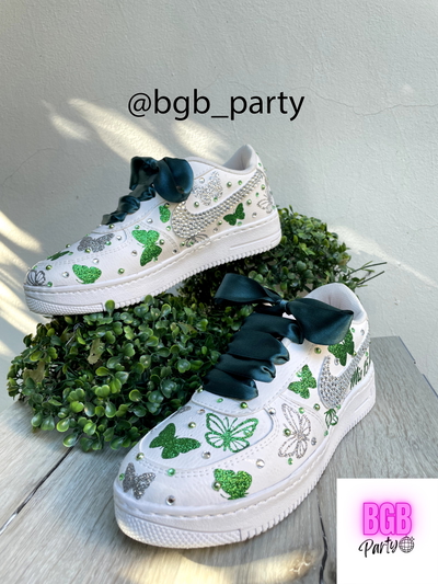 Zapatillas Mariposas Esmeralda Glitter