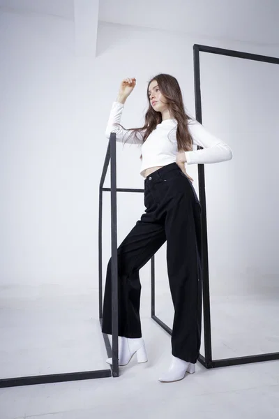 Jeans Wide Leg Negro