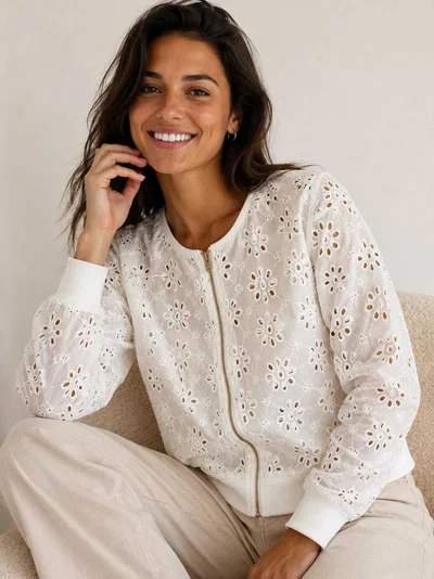 Chaqueta Brodery Cierre Dorado