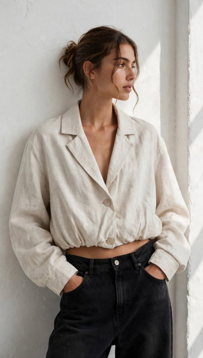 Campera Bomber de Lino