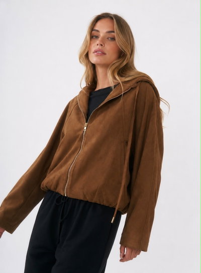 Campera Gamuzada con Capucha Premium