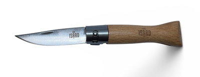 Cuchillo Navaja Plegable Mango Madera N° 8 Isard Galia Marrón Claro