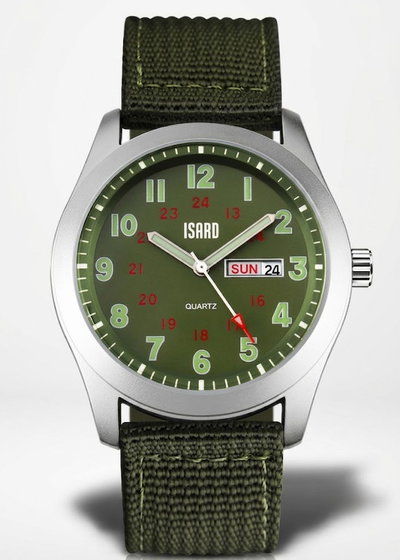 Reloj Estilo Militar con Calendario Verde SKU 7500