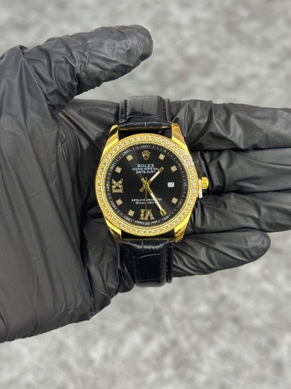 ROLEX DATEJUST CUERO ORO NEGRO (calidad A+)