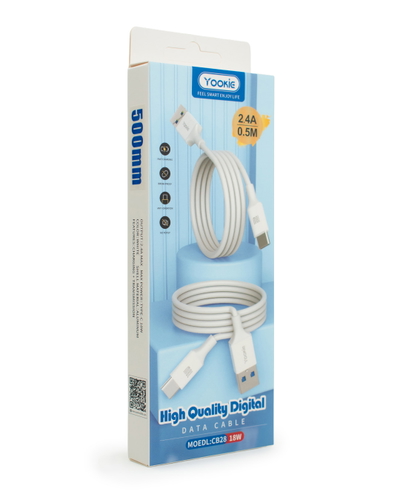 Cable USB-A a USB-C Yookie 18W - 0.5m