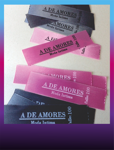 Etiquetas Saten Rosa 15mm BRILLO