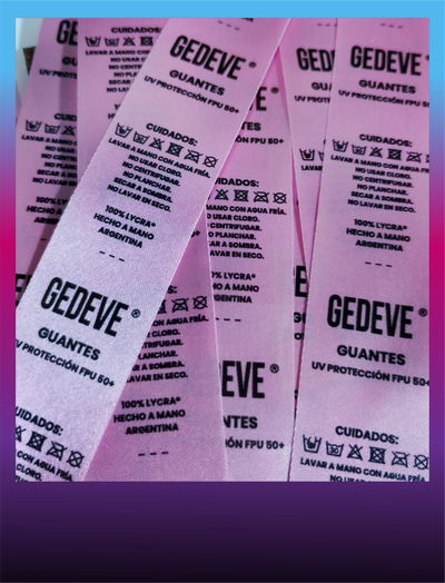 Etiquetas de Saten Rosa 25mm BRILLO