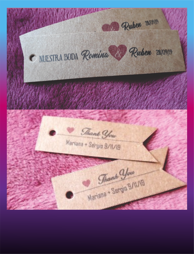 100 Tag 2x7cm papel Kraft