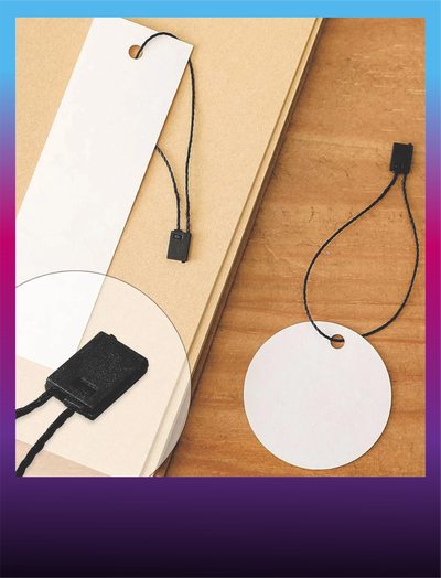100 Hilos para Tags 18cm - con cierra fácil - NEGRO