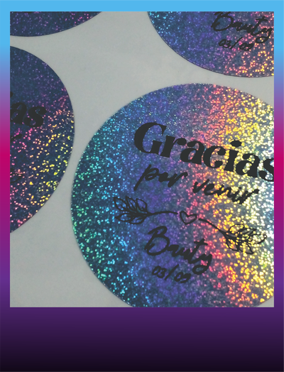 Sticker holográficos redondos 6cm