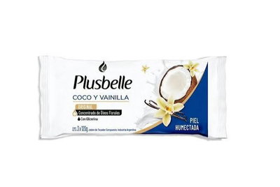 Jabon Tocador Plusbelle coco y vainilla 