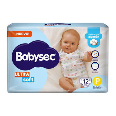 Pañales Babysec Talle P x 12 unidades