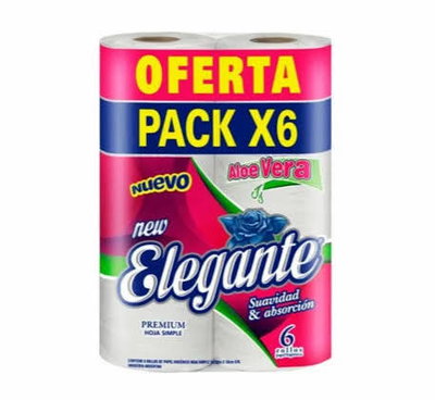 Papel higenico elegante pack X6 premium 