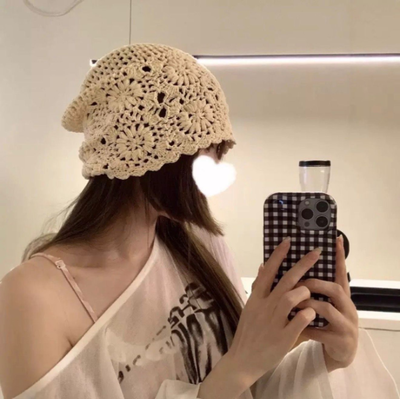 Gorro Tejido Flor