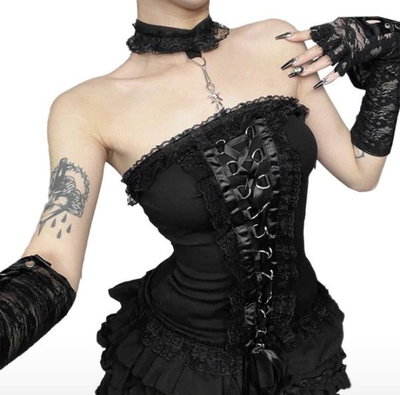 Top Corset Gothic con Collar
