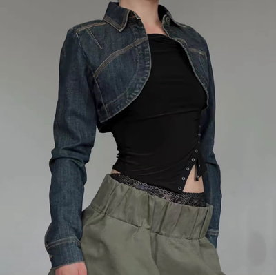 Campera Crop Denim