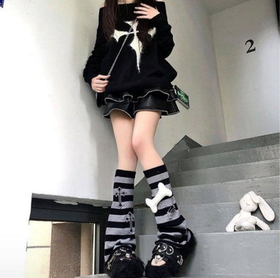 Polainas Cross Bones Gris