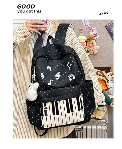 Mochila Piano Music Negro