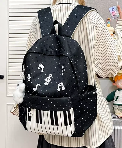 Mochila Piano Music Negro