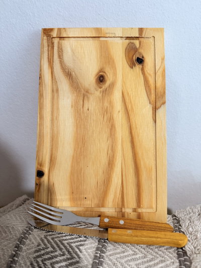 Tabla rectangular + REGALO TENEDOR Y CUCHILLO + GRABADO LÁSER GRATIS
