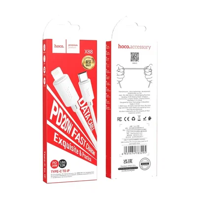 Cable Hoco Tipo C a Lightning x88 Blanco