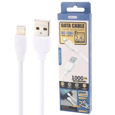 Cable Remax USB-A a Lightning - Suji Pro - RC-138i — Blanco