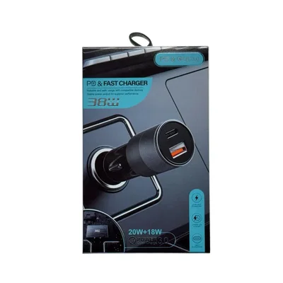 Cargador de Auto 15w Tipo C + USB A (Solo Cabezal)