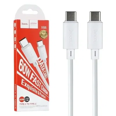 Cable Hoco Tipo C a Tipo C - X88 60w Blanco