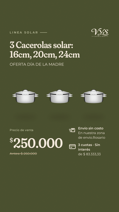 Oferta día de la madre e cacerolas linea solar