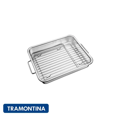 Asadera con Parrilla Tramontina Acero Inoxidable 39cm