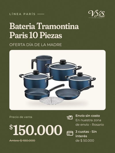 Oferta día de la madre Bateria tramontina 10 piezas