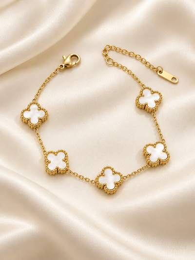 Pulsera Trébol Blanco