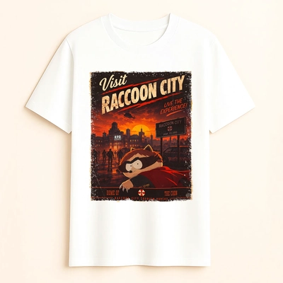 Remera Visit Raccoon City: The Coon Edition